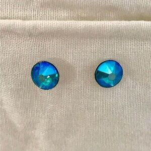 Swarovski Ocean Blue Stud Earrings